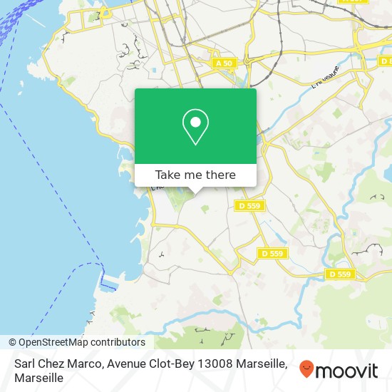 Sarl Chez Marco, Avenue Clot-Bey 13008 Marseille plan