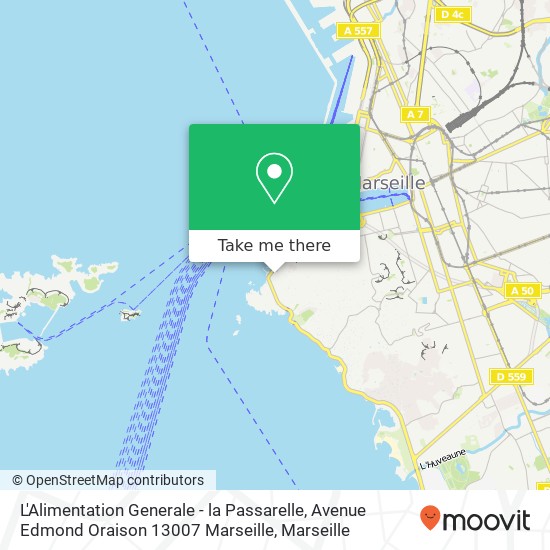 L'Alimentation Generale - la Passarelle, Avenue Edmond Oraison 13007 Marseille plan