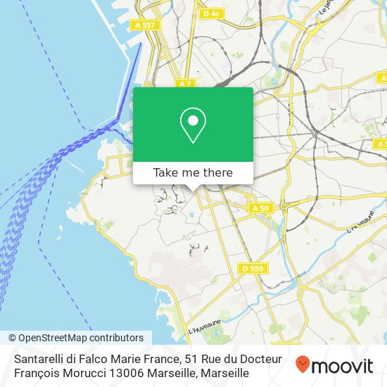 Santarelli di Falco Marie France, 51 Rue du Docteur François Morucci 13006 Marseille plan