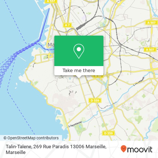 Talin-Talene, 269 Rue Paradis 13006 Marseille plan