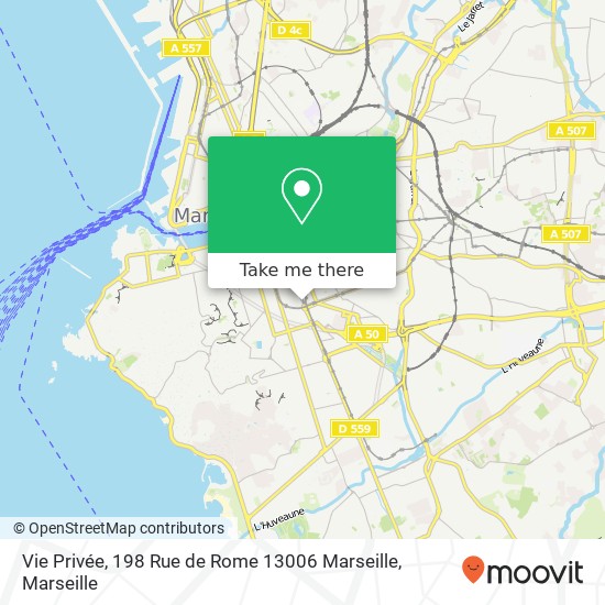 Vie Privée, 198 Rue de Rome 13006 Marseille plan