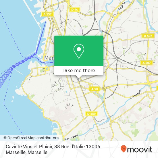 Caviste Vins et Plaisir, 88 Rue d'Italie 13006 Marseille plan