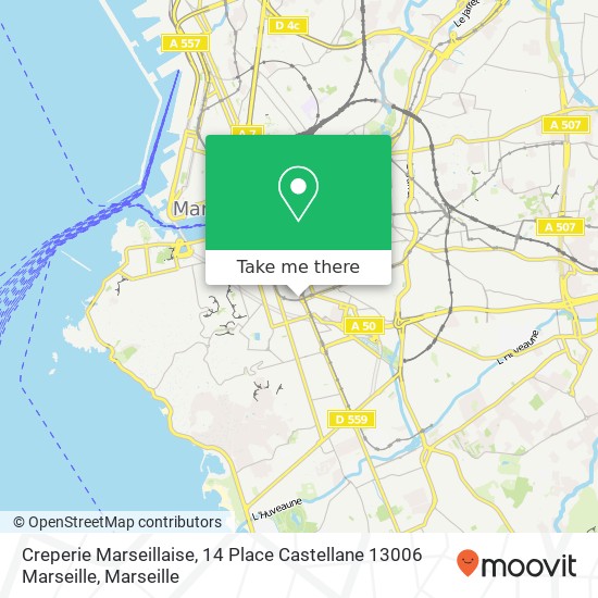Creperie Marseillaise, 14 Place Castellane 13006 Marseille plan