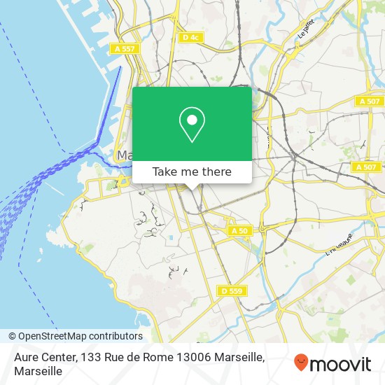 Aure Center, 133 Rue de Rome 13006 Marseille plan