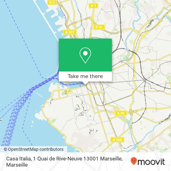Casa Italia, 1 Quai de Rive-Neuve 13001 Marseille plan