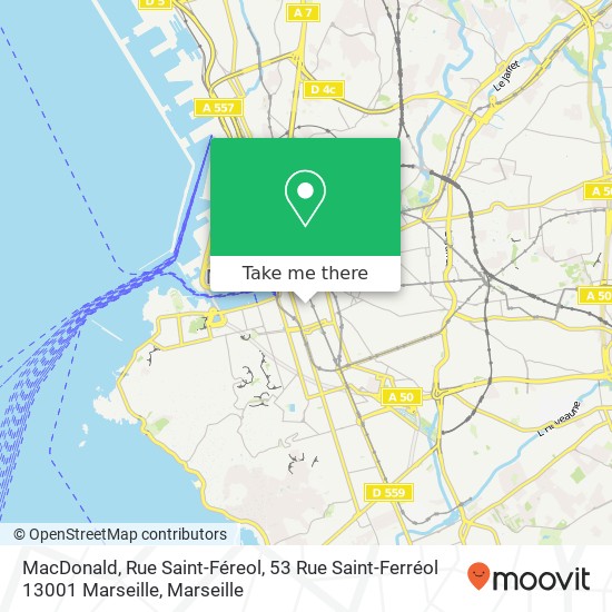 MacDonald, Rue Saint-Féreol, 53 Rue Saint-Ferréol 13001 Marseille plan