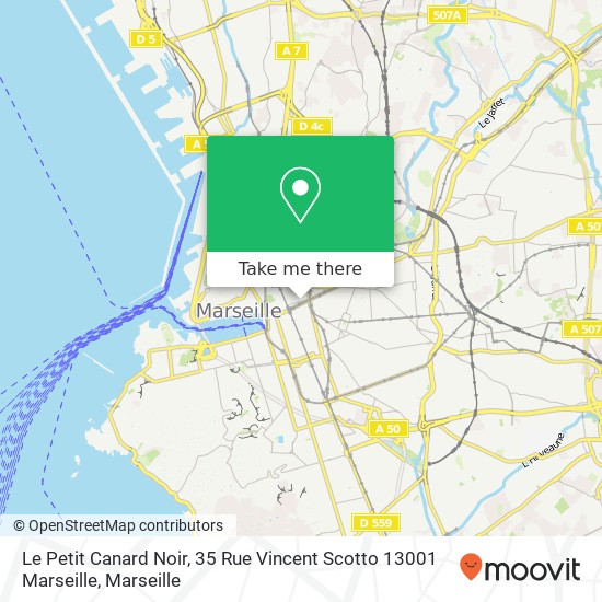 Le Petit Canard Noir, 35 Rue Vincent Scotto 13001 Marseille plan