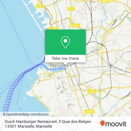 Quick Hamburger Restaurant, 3 Quai des Belges 13001 Marseille plan