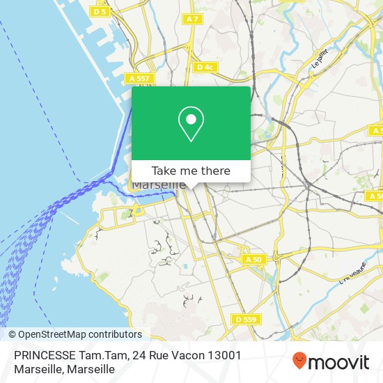 PRINCESSE Tam.Tam, 24 Rue Vacon 13001 Marseille plan