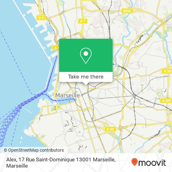 Alex, 17 Rue Saint-Dominique 13001 Marseille plan