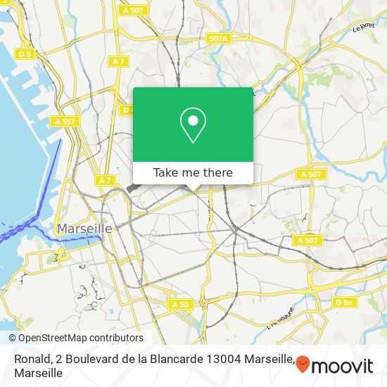 Ronald, 2 Boulevard de la Blancarde 13004 Marseille plan