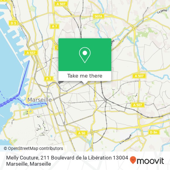 Melly Couture, 211 Boulevard de la Libération 13004 Marseille plan