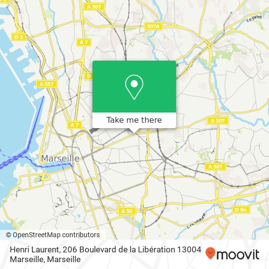 Henri Laurent, 206 Boulevard de la Libération 13004 Marseille plan
