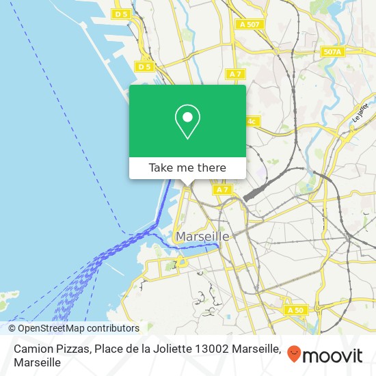 Camion Pizzas, Place de la Joliette 13002 Marseille plan