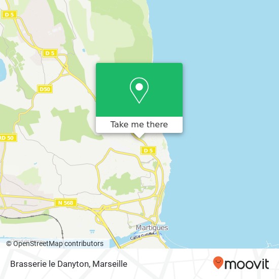 Brasserie le Danyton, Route d'Istres 13500 Martigues plan