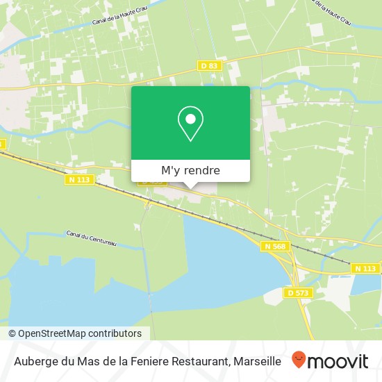 Auberge du Mas de la Feniere Restaurant, Route de la Crau 13280 Arles plan