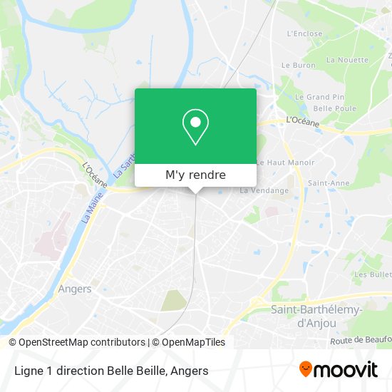 Ligne 1 direction Belle Beille plan