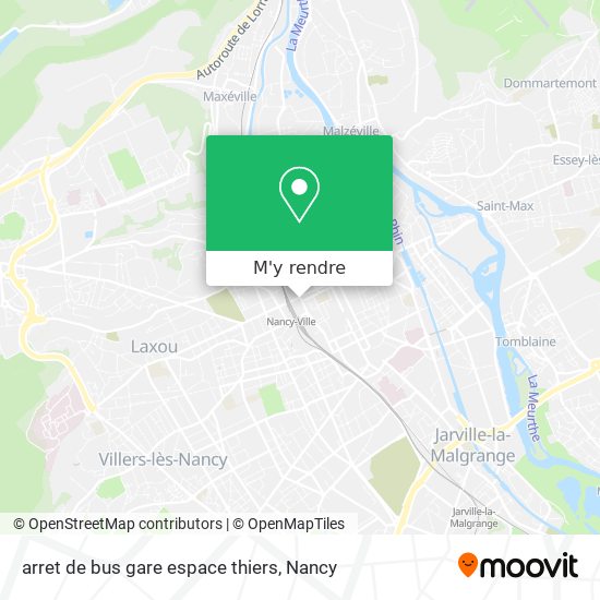 arret de bus gare espace thiers plan