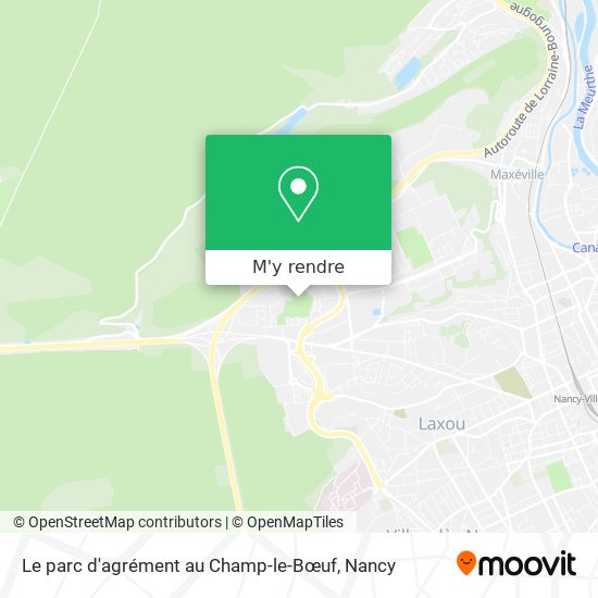 Le parc d'agrément au Champ-le-Bœuf plan
