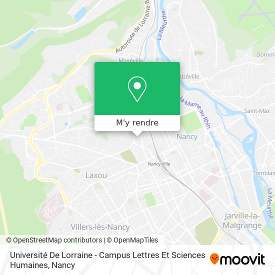 Université De Lorraine - Campus Lettres Et Sciences Humaines plan