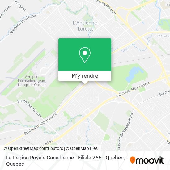 La Légion Royale Canadienne - Filiale 265 - Québec plan