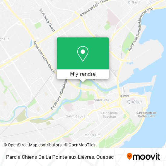 Parc à Chiens De La Pointe-aux-Lièvres plan