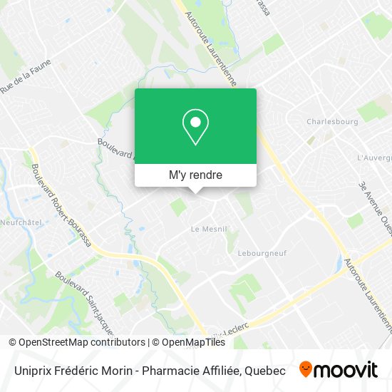 Uniprix Frédéric Morin - Pharmacie Affiliée plan
