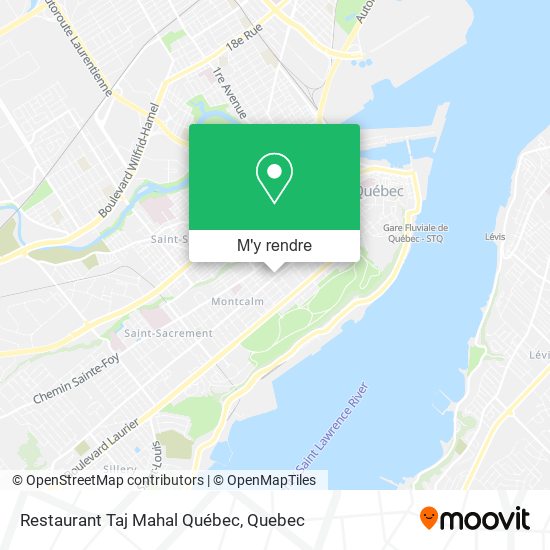Restaurant Taj Mahal Québec plan