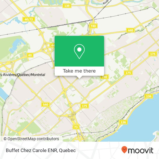 Buffet Chez Carole ENR, Avenue Wolfe Québec, QC G1V plan
