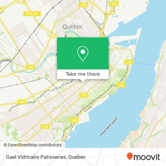 Gael Vidricaire Patisseries, 200 Rue Crémazie O Québec, QC G1R 1X9 plan