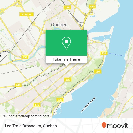 Les Trois Brasseurs, Chemin Ste-Foy Québec, QC G1R plan