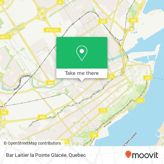 Bar Laitier la Pointe Glacée, 537 Rue St-Ignace Québec, QC G1N 1N4 plan