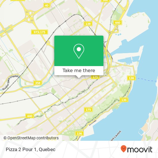 Pizza 2 Pour 1, 181 Rue St-Vallier O Québec, QC G1K plan