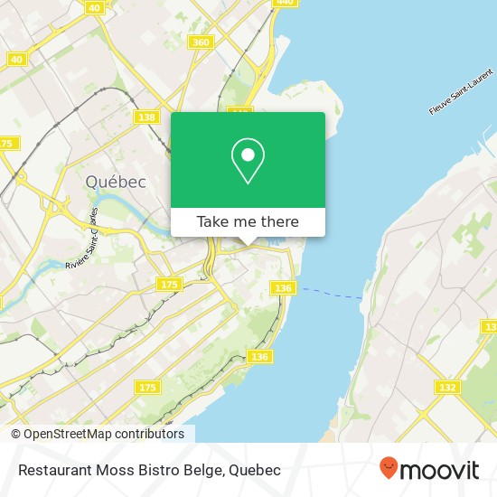 Restaurant Moss Bistro Belge, 255 Rue St-Paul Québec, QC G1K 3W5 plan