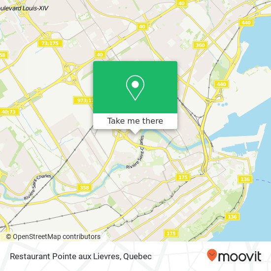 Restaurant Pointe aux Lievres, 1298 Rue de la Pointe-aux-Lièvres Québec, QC G1L 4L9 plan