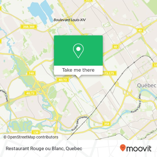 Restaurant Rouge ou Blanc, 1040 Boulevard Pierre-Bertrand Québec, QC G1M plan