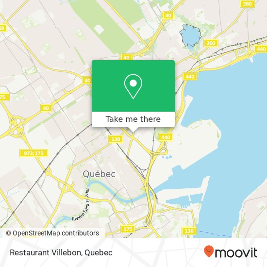 Restaurant Villebon, 1400 Chemin de la Canardière Québec, QC G1J 2C6 plan