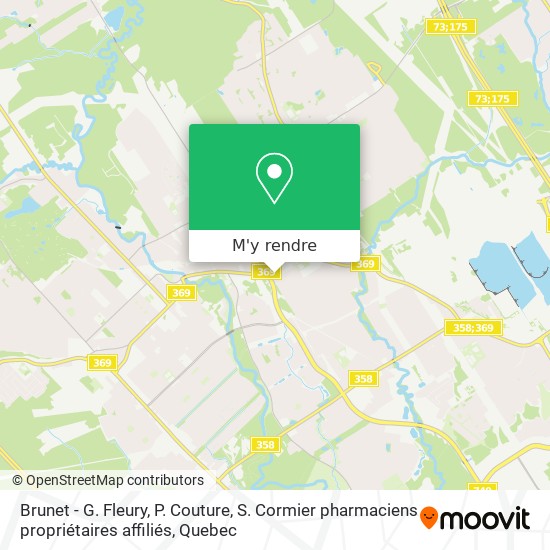 Brunet - G. Fleury, P. Couture, S. Cormier pharmaciens propriétaires affiliés plan