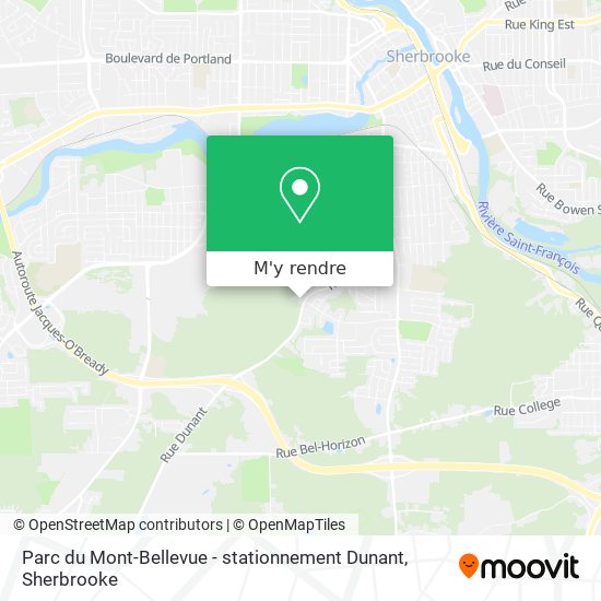 Parc du Mont-Bellevue - stationnement Dunant plan