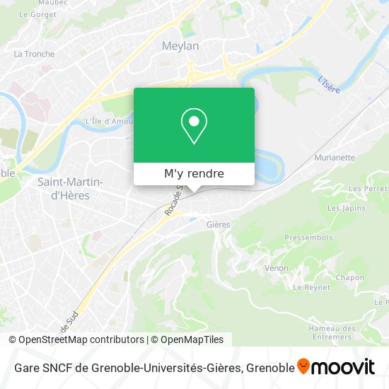 Gare SNCF de Grenoble-Universités-Gières plan