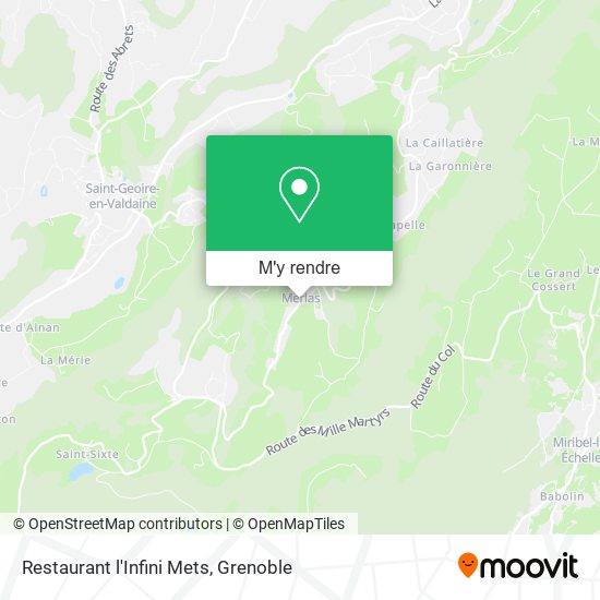 Restaurant l'Infini Mets plan