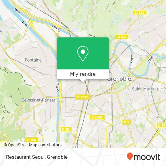 Restaurant Seoul, 22 Rue Nicolas Chorier 38000 Grenoble plan