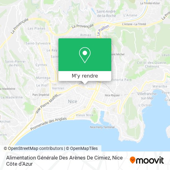 Alimentation Générale Des Arènes De Cimiez plan