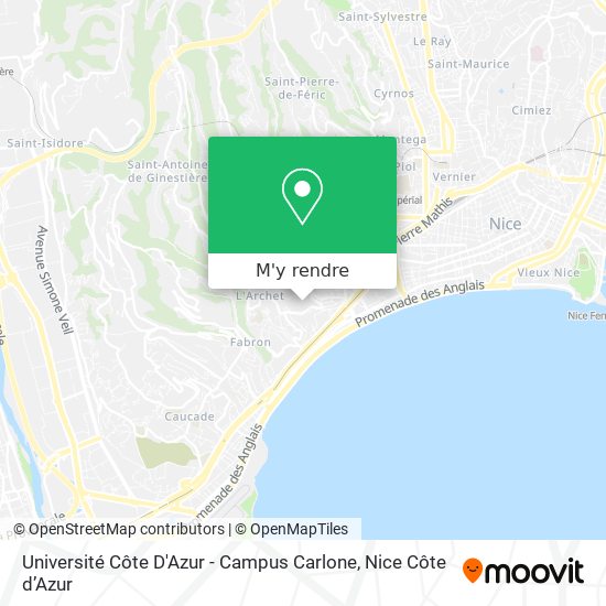 Université Côte D'Azur - Campus Carlone plan