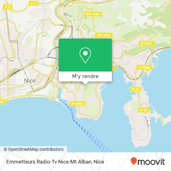 Emmetteurs Radio-Tv Nice-Mt Alban plan