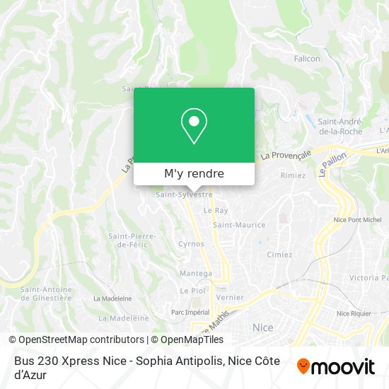 Bus 230 Xpress Nice - Sophia Antipolis plan