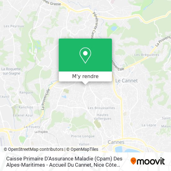 Caisse Primaire D'Assurance Maladie (Cpam) Des Alpes-Maritimes - Accueil Du Cannet plan