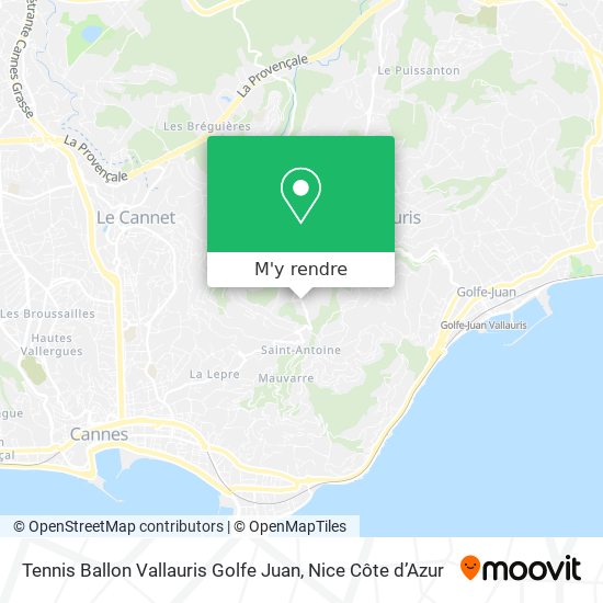 Tennis Ballon Vallauris Golfe Juan plan