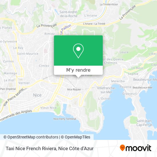 Taxi Nice French Riviera plan