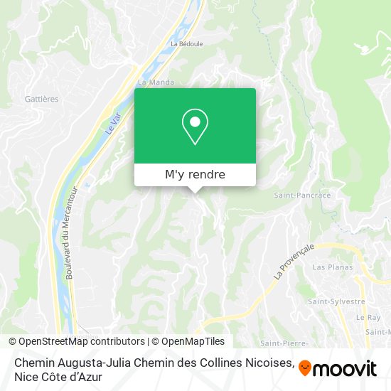 Chemin Augusta-Julia Chemin des Collines Nicoises plan